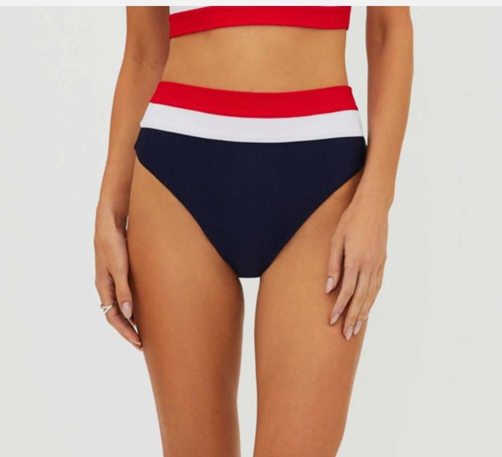 Beach Riot Emmy Colorblock High Waist Bikini Bottoms Size Medium